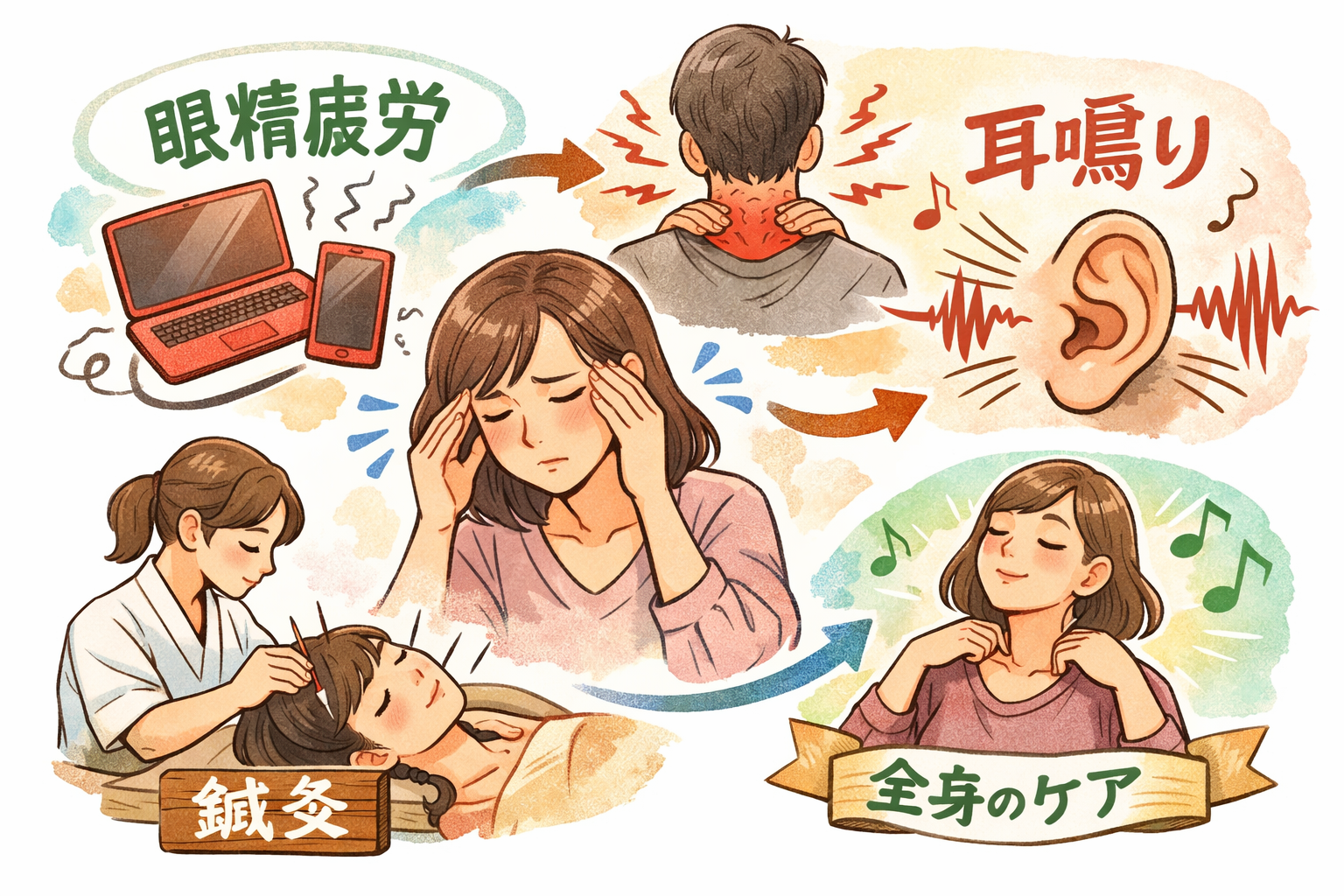 目の疲れが耳鳴りを招く？見落とされがちな身体のつながり